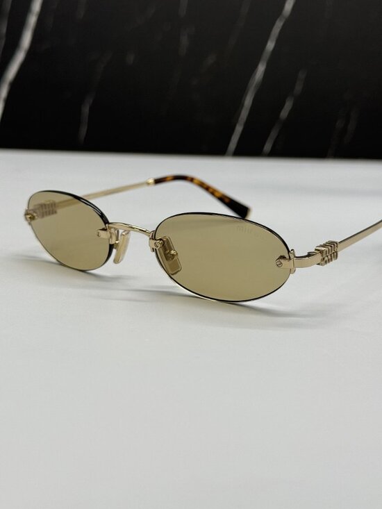 NEW MIU MIU MUA54S ZVN10R OVAL CREAM GOLD SUNGLASSES MIU MIU MU A54S ZVN10R main image 8